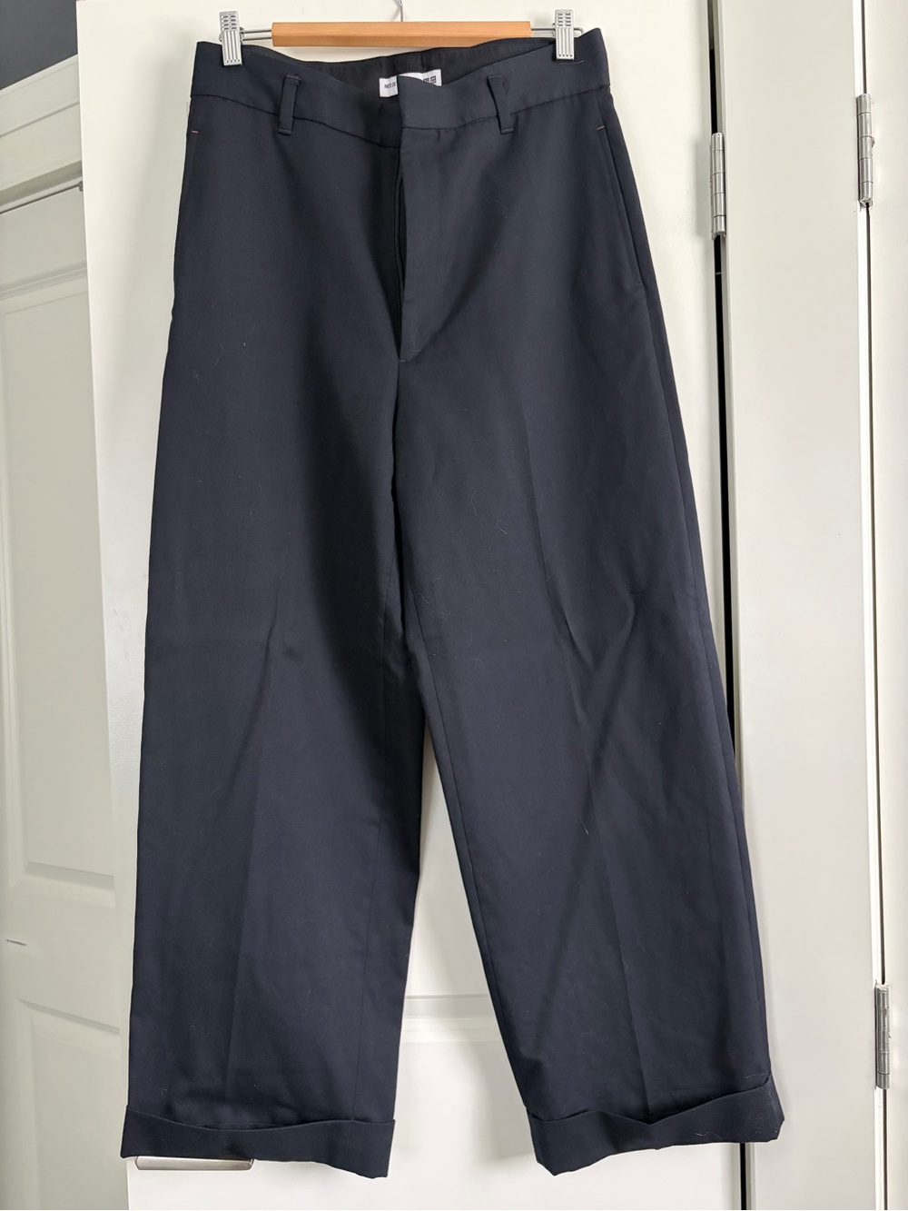 Uniqlo Wide Leg Navy Trousers